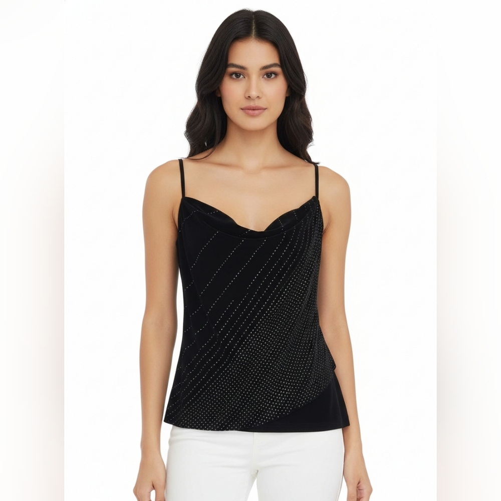CDC Signature Black Velvet Top Size 10